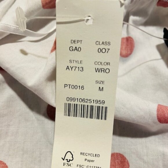 J. CREW Puff-Sleeve Smocked Polka Dot Top, Size Medium - NWT - Picture 9 of 9